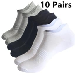 1-10 Pair Ankle Sock Womens and Mens Couple Student Cotton Ear New Mesh Athletic Sports Running Solid Color Boat Sock Plus Size