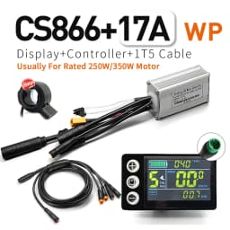 Ebike Sine WaveDisplay Controller 17A26A30A Three-Mode 24V/36V/48V with Learning Function S866 LCDColor Display 350W-1000W Motor