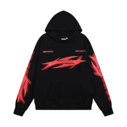 Retro American Hell Star Printed Street Washed Pure Cotton Casual Unisex Hoodie Youth Fashion Long Sleeve Hooded Sweatshirt