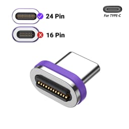 AUFU USB4.0 Magnetic USB C to C Adapter 40Gbps 8K60Hz 90 Degree Converter 240W Type C Adapter for Thunderbolt 4/3 MacBook Laptop
