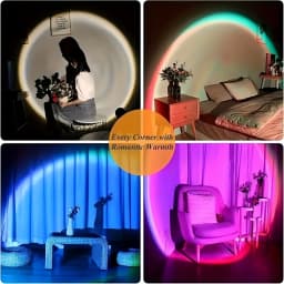 1 PC Sunset Light Projector Multicolor Changing LED Projection Lamp 16 Colors For Bedroom, Photography, Party, Room Decor