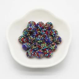20pcs 10mm Mixed Colour Glass Rhinestone Clay Set Round Beads, disco Style Crystal Shambhala Beads For DIY Jewelry Making Crafts