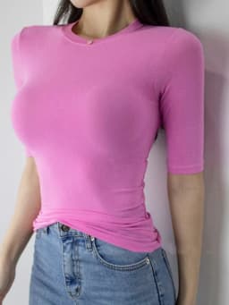 Solid Thin See Through T Shirt Women Cotton Short Sleeve Slim Basic Korean Style Clothes Tee Shirt Femme 2026 Summer Top