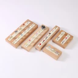Walnut and Beech Wood Ring Display Tray, Fashionable High-end Accessory Display Stand Holder, Black Beige Ring Storage Rack