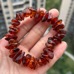 Yoowei 100% Real Amber Bracelet for Unisex Genuine Black Bead Irregular Natural Plant Medical Healing Jewelry Gift Wholesale