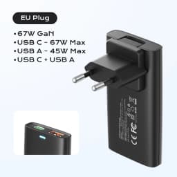 67W GaN USB C Fast Charger Quick Charge 4.0 PD3.0 PPS Portable Type C Ultra Thin Charger For iPhone Samsung Macbook Laptop