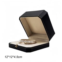 Customizable LOGO Vintage Octagonal Gold Text Storage Box Ring Earnail Bracelet Jewelry Packaging Case Collection Storage Box