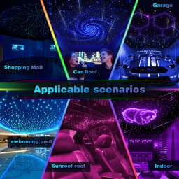 32W RGBW Fiber Optic Star Ceiling Light with Twinkle & Meteor Effect, Bluetooth APP + Remote Control Starlight Headliner Kit for Car Roof Home Theater, USA Warehouse