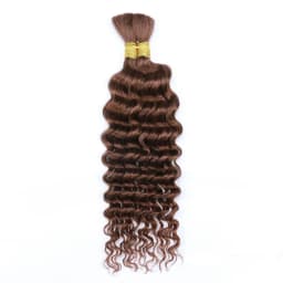 Deep Wave Bulk Human Hair for Braiding No Weft 100g (1 Pack-2 Bundles) Brazilian Virgin Human Hair Braiding Hair For BOHO Braids