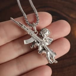 Retro Punk Turquoise Bull Head Pendant Necklace for Men Fashion Hip Hop Motorcycle Riding Trend Cool Personalized Jewelry