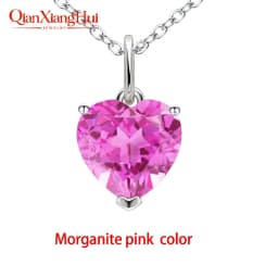 3.6ct 9*9mm S925 Silver Heart Shape Lab Grown Royal Blue/Cornflower Sapphire Pigeon Blood Red Inclusions Stone Pendant Necklace