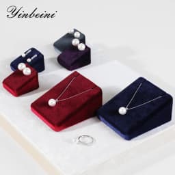 Yinbeini Velvet Pendant Necklace Display Stand Earring Stud Jewelry Display Prop Holder for Retail Showcase TB030