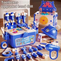 Simulation Electric Drill Screw Tool Bench Box Children's Pretend Play Toy Set Multifunction Assembly Repair Toolbox Boys Toys