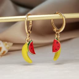 Papaya Enamel Fruit Pendant Dangle Earrings Summer Collection INS Personality Creative Fruit Charm Earrings Jewelry Gift 2025