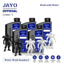 JAYO Water Washable 3D Resin 5pcs/set 3D Printer Resin 405nm UV Standard Rapid Photopolymer Resin for LCD/DLP/SLA 3D Printer