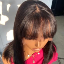 Short Straight Bob Lace Front Wig With Bangs Peruvian Human Hair Bob Wigs For Women Brazilian Remy Hair Easy Part Lace Bob Wig