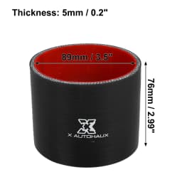 X Autohaux Universal Straight Silicone Reducer Hose Coupler Intercooler Turbo Straight Tube Piping 89mm ID Auto Car Accessary