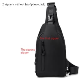 Men Bag Fashion New Solid Color Men Chest Bag Outdoor Casual Fashion One Shoulder Crossbody Bag Nylon USB Charging Shoulder Bags