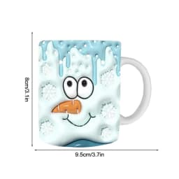Creative 3D Christmas Ceramic Mug Unique Space Design Snowman Santa Coffee Cup Tea Milk Mug Christmas Gifts For Kids Adults