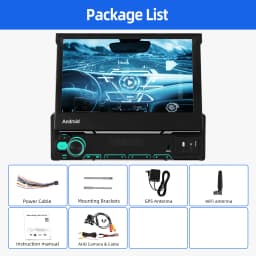 ESSGOO Android 15 Car Radio Retractable Screen Carplay 1Din Car Multimedia Player GPS Navigation Autoradio WIFI Auto Bluetooth