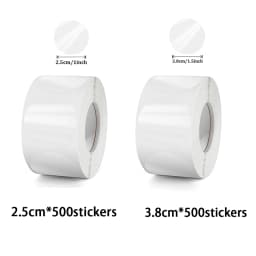 300-1000 Stickers Crystal Clear Transparent 1"/1.5" Round PVC Stickers, Envelope TabSealer And Retail Package Clear Seal Labels