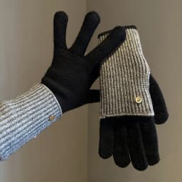 Winter Women's Exposed Finger Touch Screen Warm Long Short Dual-Use Cycling Student Color Blocked Knitted Yarn Gloves