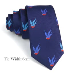 New Blue Red Printed Men's Tie Animal Anchor Air Balloon Pattern Slim Skinny Necktie Business Party Narrow Gravatas Male Tie