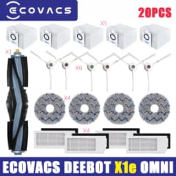 Ecovacs Deebot X1e Omni TURBO Vacuum Cleaner Robot Filter Side Brush Cleaning Cloth Spare Parts Dust Box Accessories