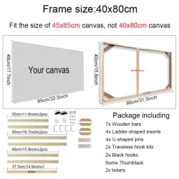 Various Sizes Canvas Frame Wooden Frames Natural Wooden Photo Oil Painting Canvas Diamond Painting Frames Canvas Wood Wall Frame