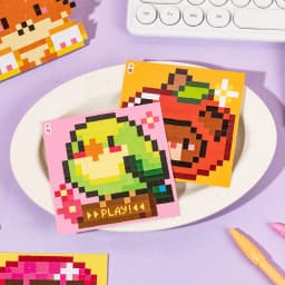 24 Sheets/Bag Cute Animal Themed Pixel Collage Stickers Mini Stress Relief Decals for DIY Scrapbook Guitar Phone Case Notebook
