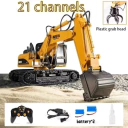 Huina 550HD 1:14 Alloy Remote Control Excavator 21CH Metal Digging Bucket Construction Vehicle 2.4G Wireless Large Excavator Toy