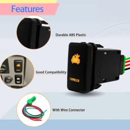 Amber Led Light 12V Car Push Button Switch Winch A/C ON OFF For Toyota 4Runner Tacoma Land Cruiser Reiz Hilux Prado FJ Cruiser
