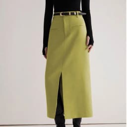 Spring and Autumn New Open Fork Autumn and Winter 2025 High Waist Suit Straight Medium and Long Fashion Skinny Skirt