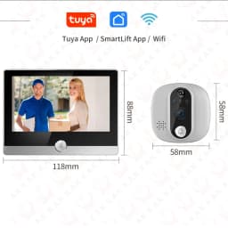 Tuya 1080P WiFi Door Bell Camera Google Alexa Smart Life Video Peephole PIR Motion Detector Digital Door Viewer with Intercom