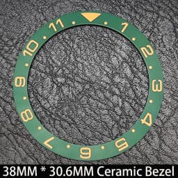 Sloping 38mm * 30.6mm Ceramic/Aluminum Blue Luminous Bezel GMT and Diving Watch Insert Fit for 40mm Watch Case Replacement Watch