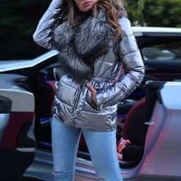 Winter Coat Women Bright Surface Large Collar Short Down Cotton Jacket Punk Style Slim