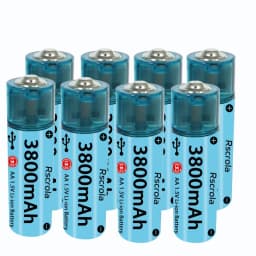 2025 New AA Li-ion Battery USB AA Rechargeable Battery Fast Charge Over 1000 Cycle Works for Cameras, Toys, Remote controls,Toys
