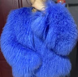 Sai Deng Qiu Li Winter Polychrome Warm Stand Collar Real Mongolia Sheep Fur Jacket Coat Women
