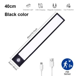 Night Lights Motion Sensor LED Cabinet Light USB Rechargeable Closet Light For Kitchen Wardrobe LED Lighting 20cm/30cm/40cm