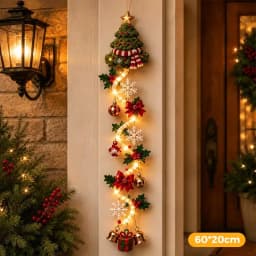 Christmas Magic Trail Wall Light-LED Glowing Christmas Scene Wall Decoration,Santa Sleigh Reindeer Hanging Decoration For Party