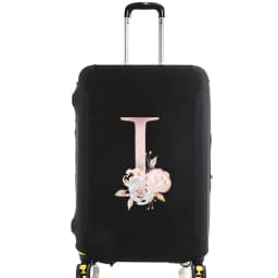 Luggage Case Suitcase Protective Cover Pink Flower Letter Name Pattern Travel Elastic Luggage Dust Cover Apply 18-28 Suitcase