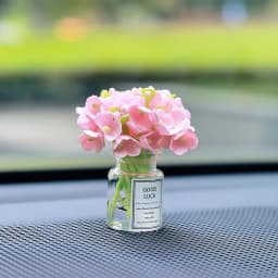 Ins Style Car Decoration Ornament Cute Simulation Plum Flower Vase Auto Dashboard Decoration Gadgets For Woman Car Accessories