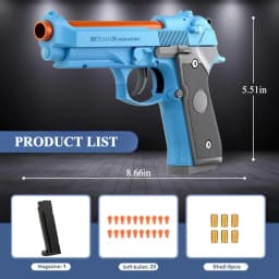 SIG17 Shell Ejecting Soft Bullet Gun, Mechanical Toy Empty Hanging Pistol Outdoor Shooting Game Educational Model Toy for Adult