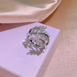 925 Sterling Silver Rings for Women Princess Propose Marriage Cubic Zirconia Feather Design Ring Romantic Bridal Wedding Bijoux