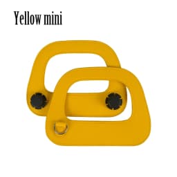 Tanqu Edge Painting Silver Metal D Buckle Mini Oblong Leather Handle for O Bag Mini O Chic Handbag