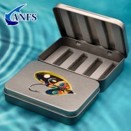 ANFS 1pc Metal Fly Fishing Tackle Box -Fly Hook Storage Box, Storage Box for Bionic Fly, Metal Storage Box for Outdoor Fishing