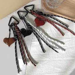 Love Shape Woven Rope Keychain Bow-knot Charm Pendant Keyring Jewelry For Women Gift Bag Decoration