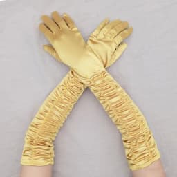 Long Satin Wave Pattern Micro Reflective Light Wedding Party Noble Style Women Gloves Lady Slender COS Graduation Mittens Nv5