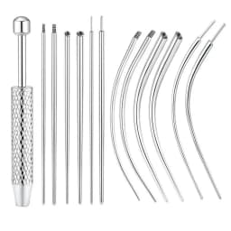 Stainless Steel Titanium Curved Piercing Taper Tool Earring Applicator Professional Puncture Straight/Curved Pole Earring Tool