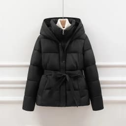 2026 New Winter Hooded Long Sleeve Solid Color Black Cotton-padded Warm Loose Big Size Jacket Women Parkas Fashion Outwear